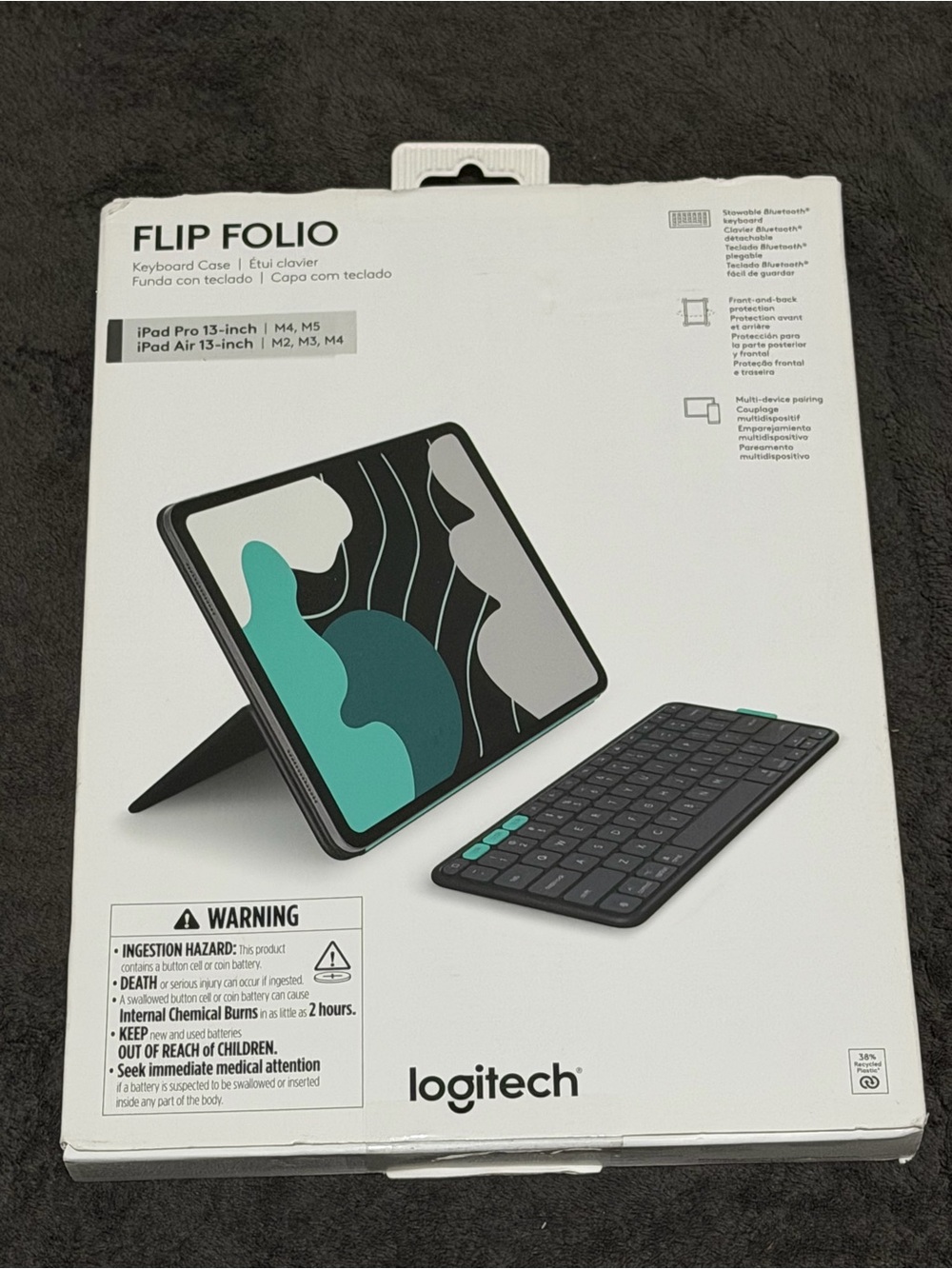Logitech Flip Folio Keyboard Case for iPad Pro 13” M4/M5 iPad Air 13” M2/M3/M4